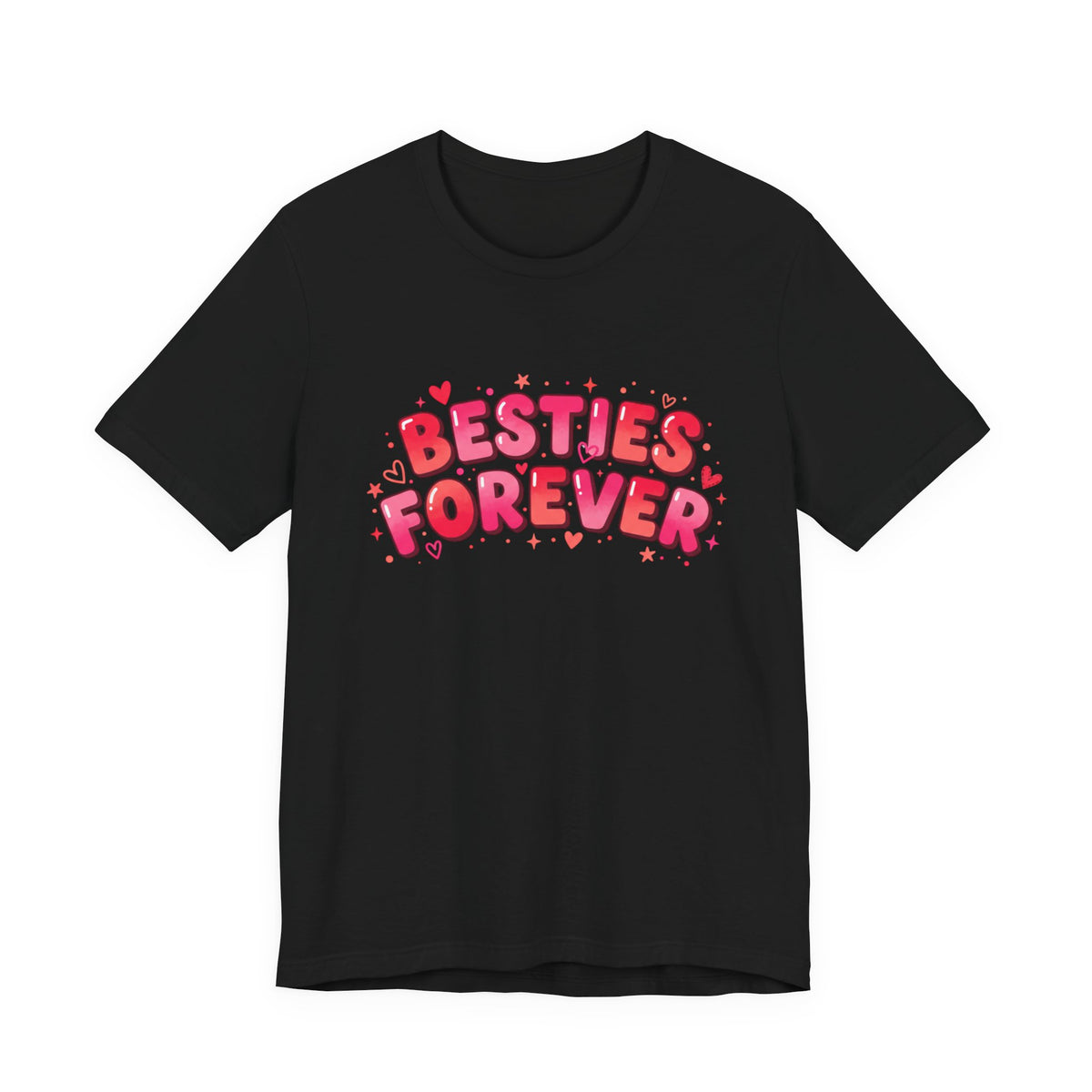 Besties Forever Tee | Galentine’s Friendship Shirt, Pink Chunky Type