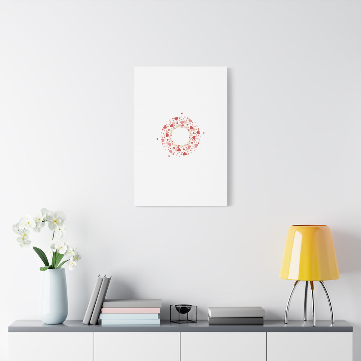 Tiny Heart Wreath Canvas | tiny heart design, valentine doodle