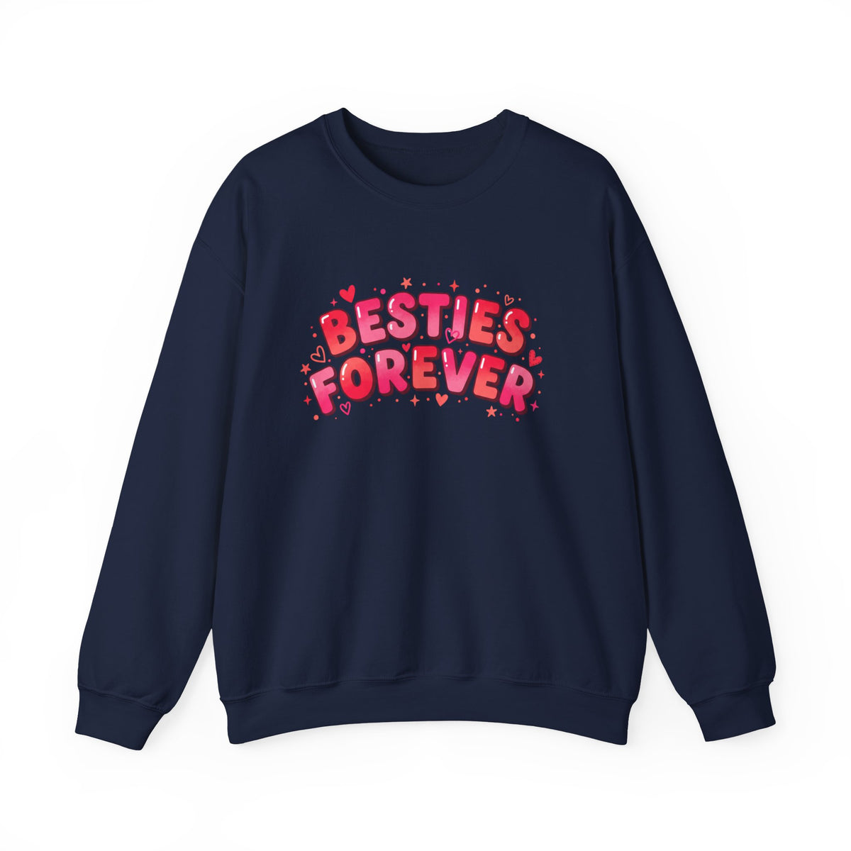 Besties Forever Sweatshirt | Galentine’s Friendship, Pink Red Chunky Type