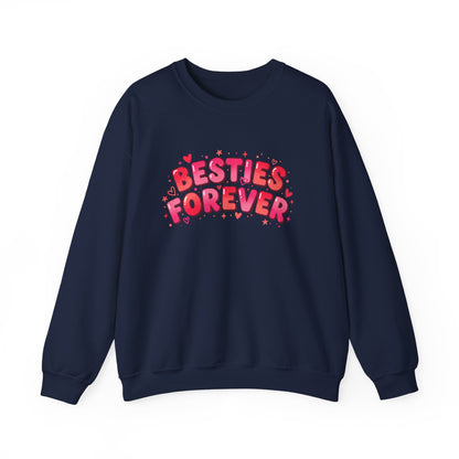Besties Forever Sweatshirt | Galentine’s Friendship, Pink Red Chunky Type