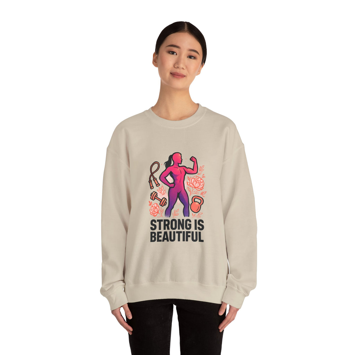 Strong Is Beautiful Sweatshirt — Women’s Fitness Crewneck