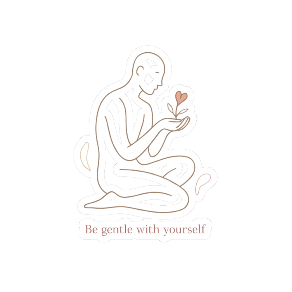 Be Gentle With Yourself Sticker — Minimalist Self‑Care Kiss‑Cut Vinyl