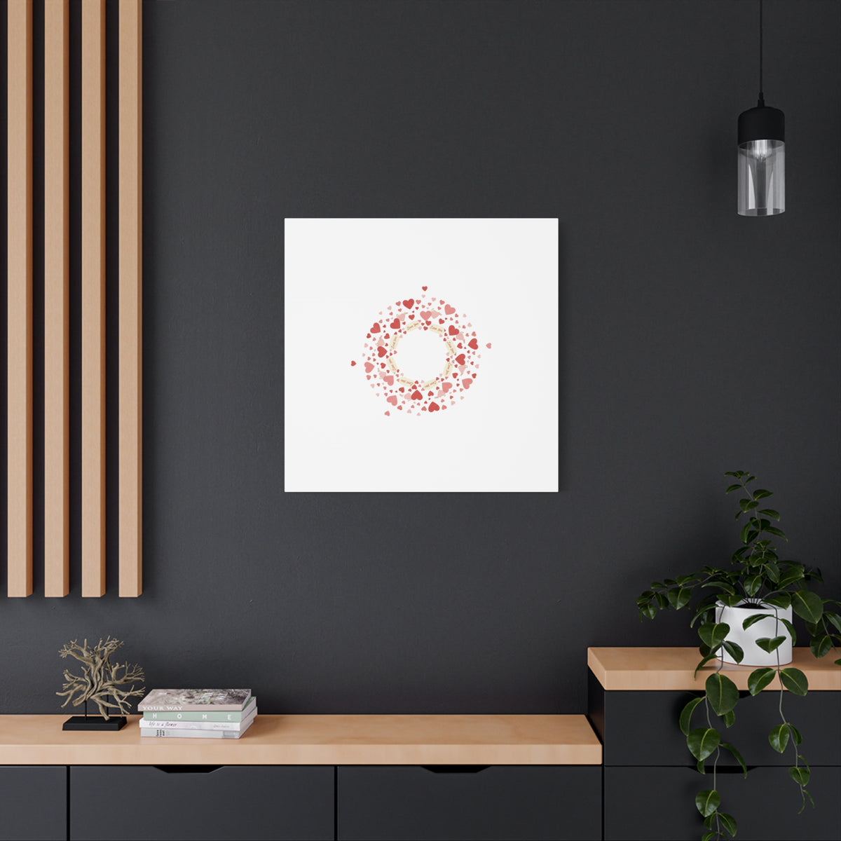 Tiny Heart Wreath Canvas | tiny heart design, valentine doodle