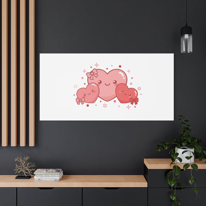 Kawaii Tiny Heart Trio Matte Canvas | tiny hearts, valentine doodle