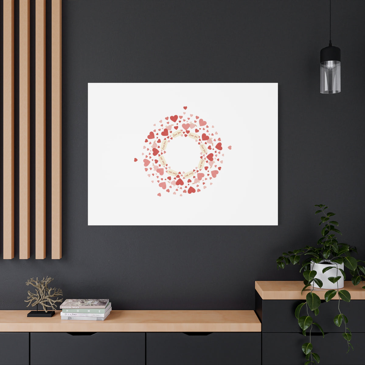Tiny Heart Wreath Canvas | tiny heart design, valentine doodle