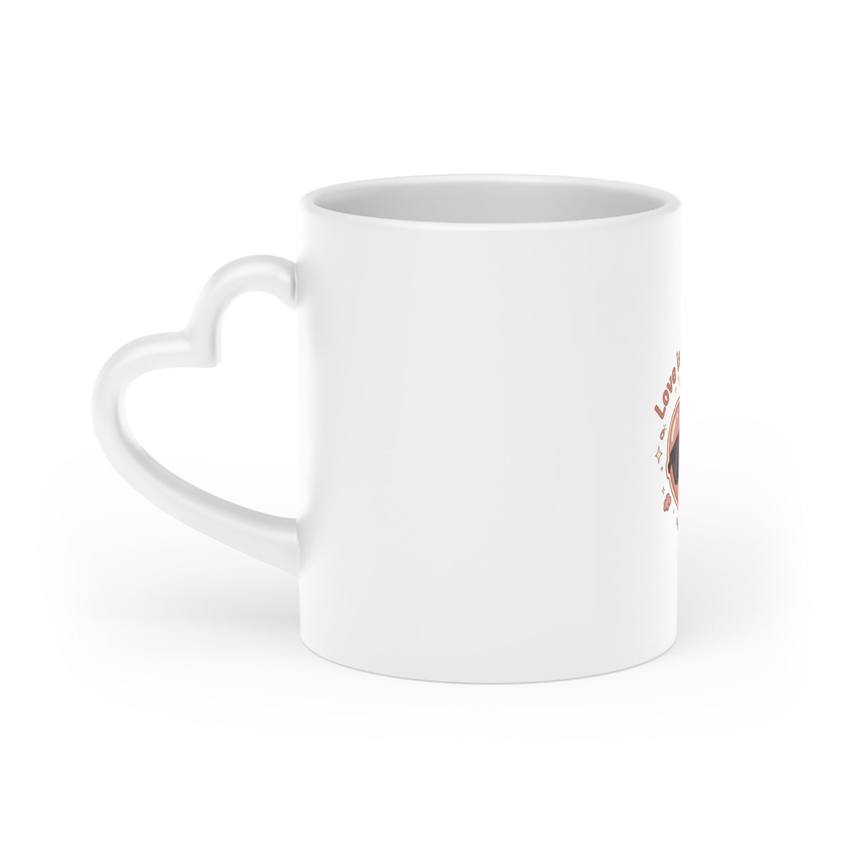 Heart-Shaped Mug — Cute Sunglasses Heart Pattern Coffee Mug (Love Is Overrated)