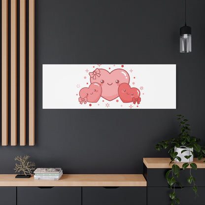 Kawaii Tiny Heart Trio Matte Canvas | tiny hearts, valentine doodle