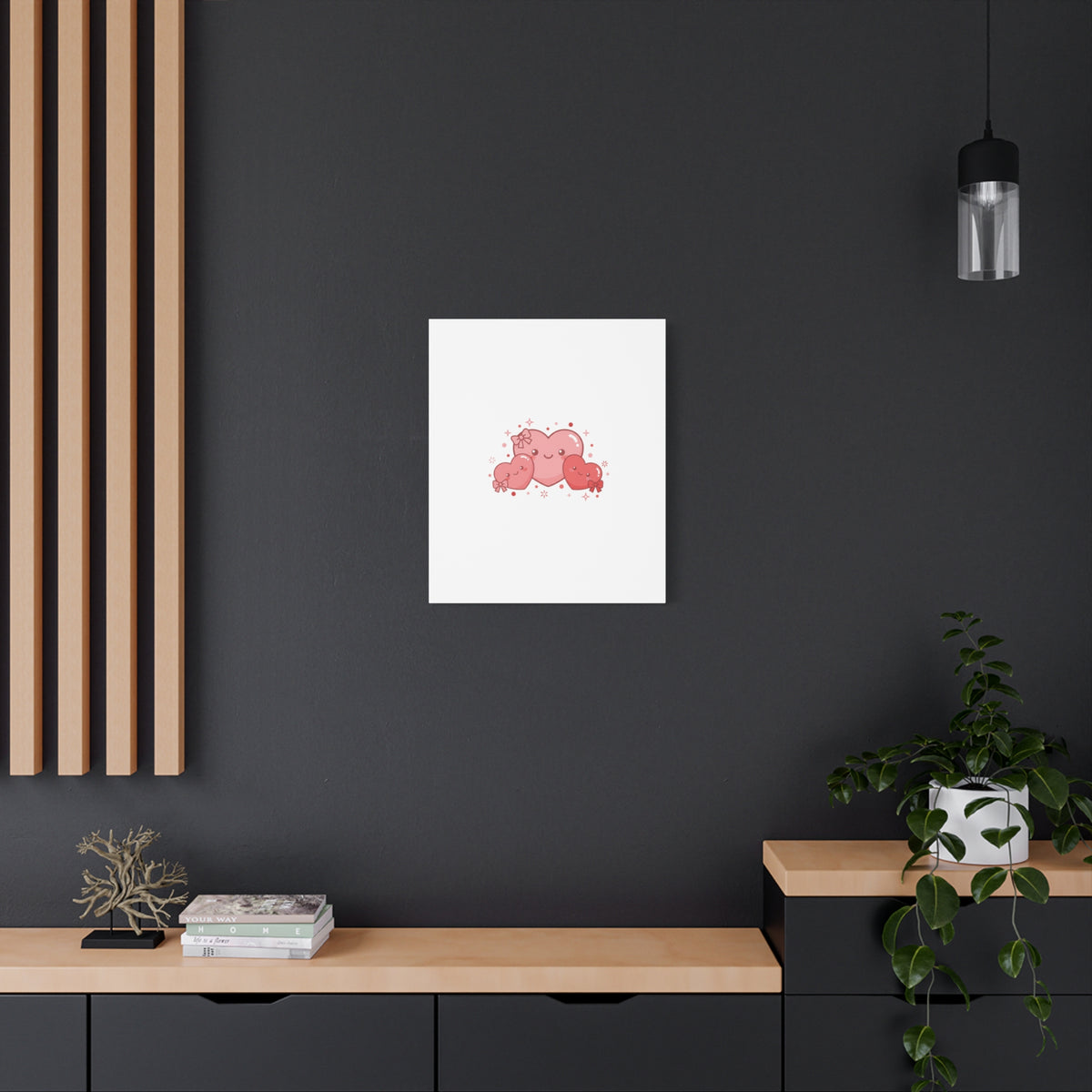 Kawaii Tiny Heart Trio Matte Canvas | tiny hearts, valentine doodle