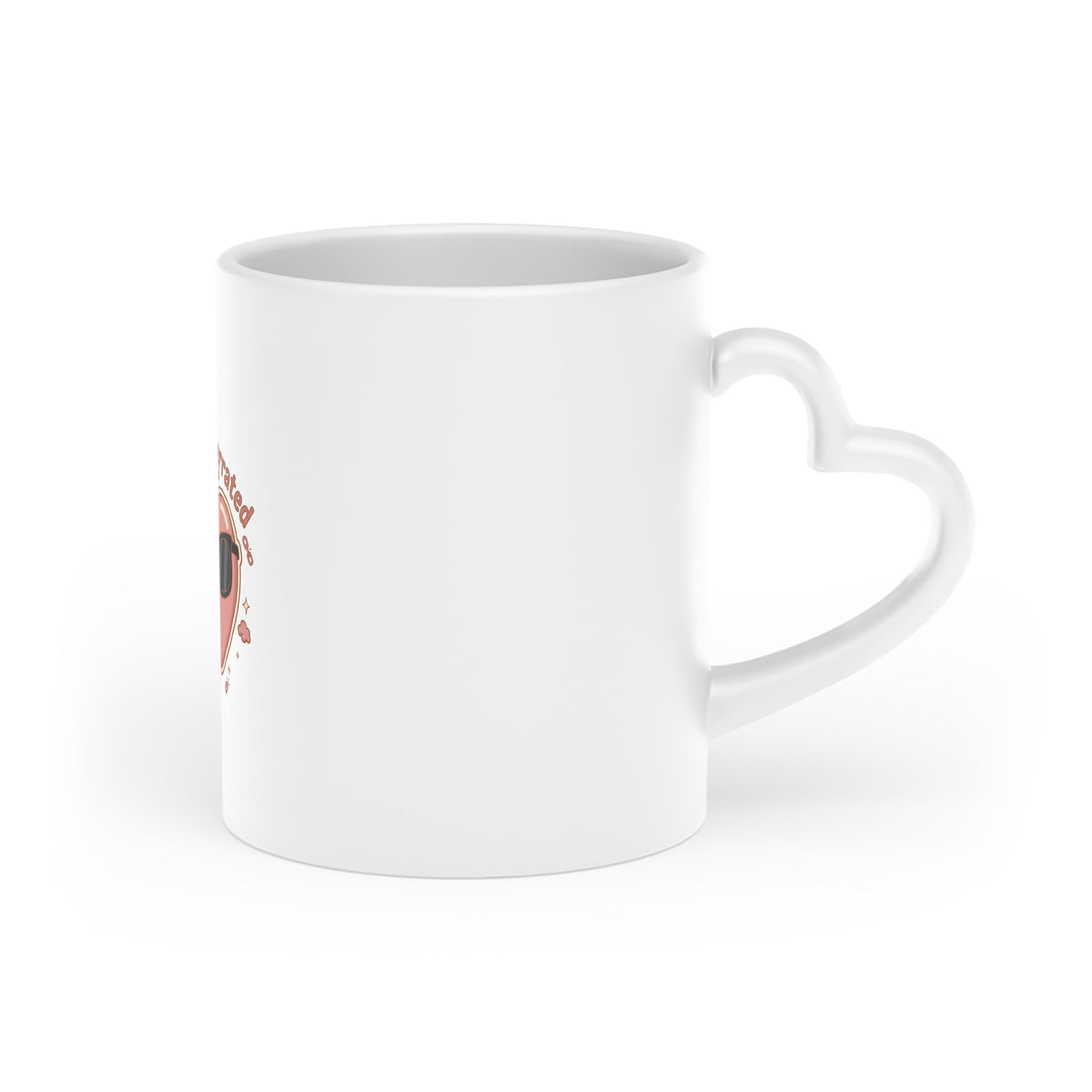 Heart-Shaped Mug — Cute Sunglasses Heart Pattern Coffee Mug (Love Is Overrated)