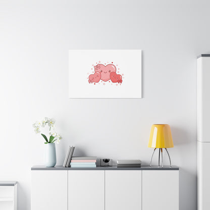 Kawaii Tiny Heart Trio Matte Canvas | tiny hearts, valentine doodle
