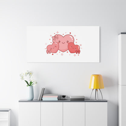 Kawaii Tiny Heart Trio Matte Canvas | tiny hearts, valentine doodle