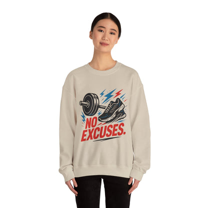 No Excuses Sweatshirt — Motivational Gym Crewneck for Fitness Enthusiasts