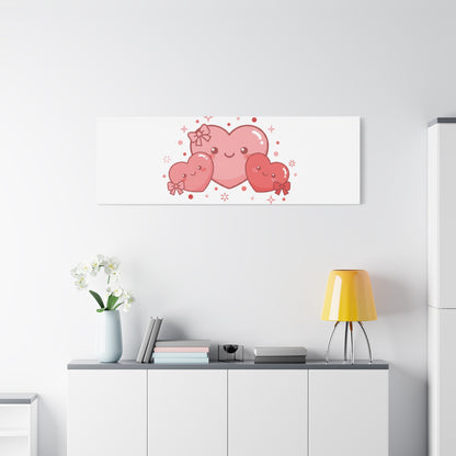 Kawaii Tiny Heart Trio Matte Canvas | tiny hearts, valentine doodle