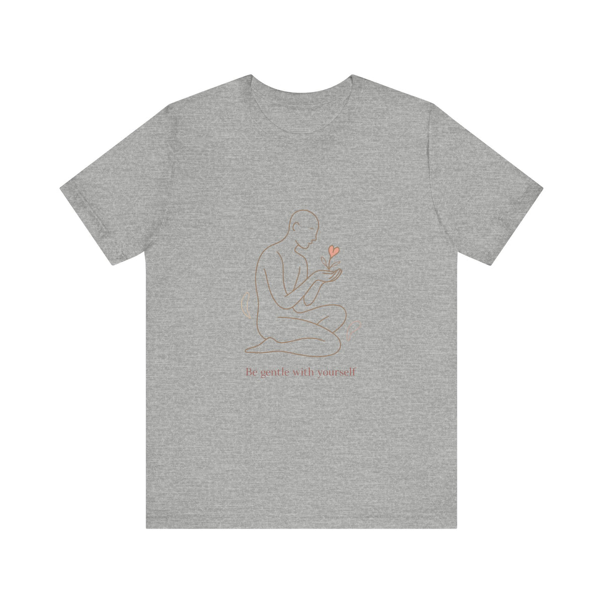 T‑Shirt — Minimal Self‑Care Line Art Tee (“Be gentle with yourself”)