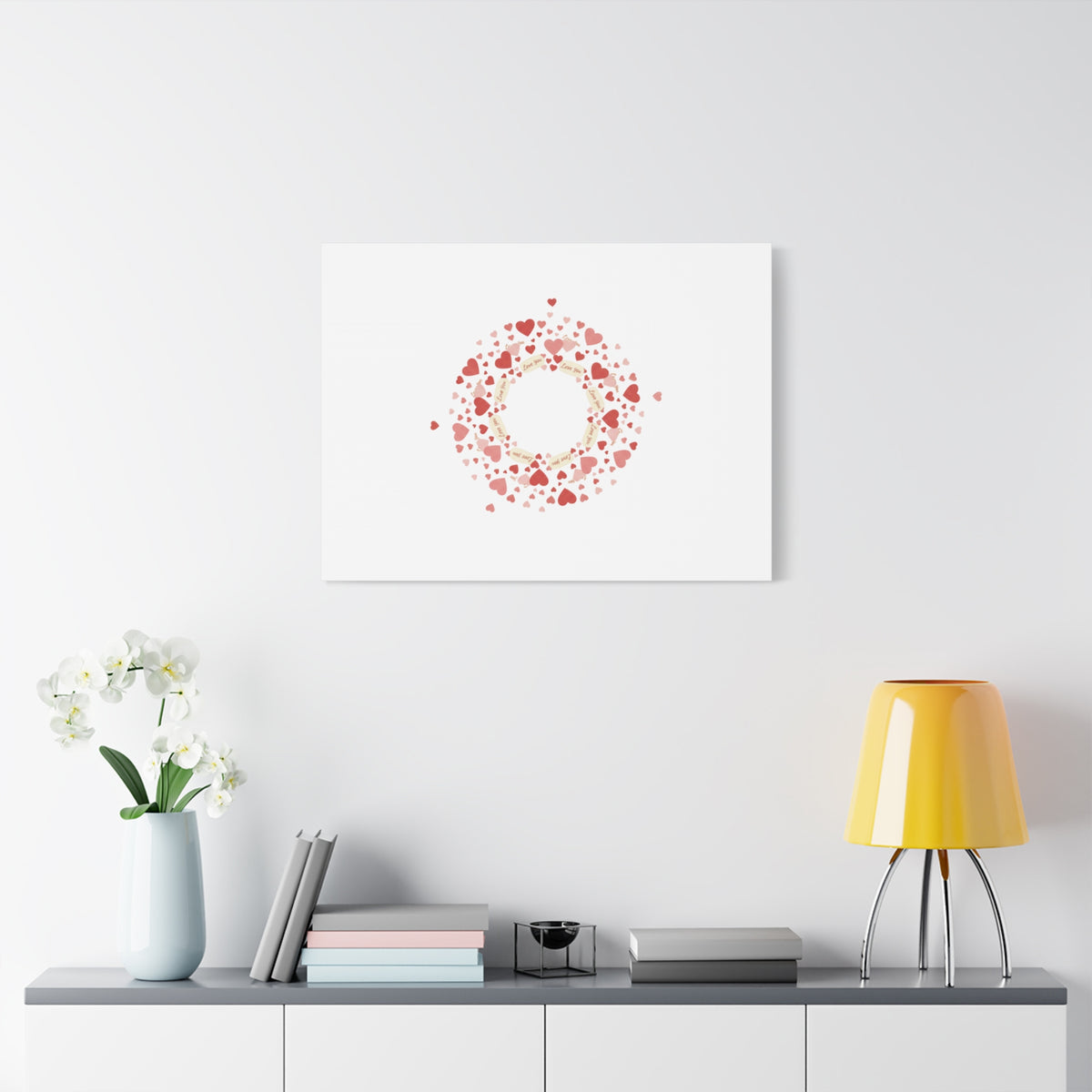 Tiny Heart Wreath Canvas | tiny heart design, valentine doodle