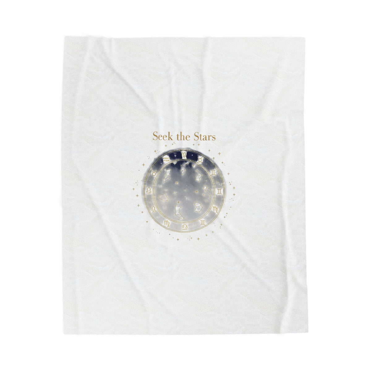 Seek the Stars Velveteen Blanket | Celestial Moon Phase, Constellation Decor