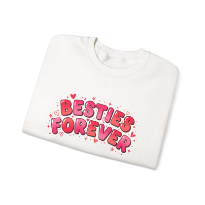 Besties Forever Sweatshirt | Galentine’s Friendship, Pink Red Chunky Type