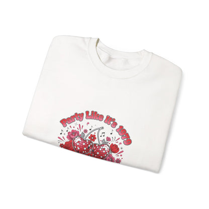 Disco Cherry Hearts Retro Romance Sweatshirt | sparkly hearts, glitter floral