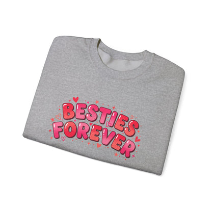 Besties Forever Sweatshirt | Galentine’s Friendship, Pink Red Chunky Type