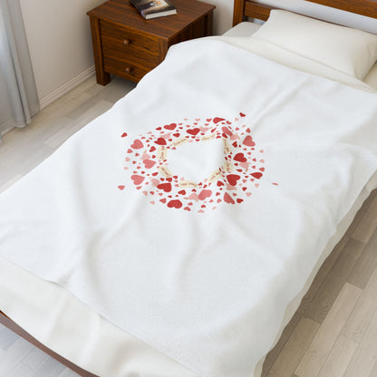 Tiny Heart Wreath Blanket | tiny heart design, pre-Valentine confetti