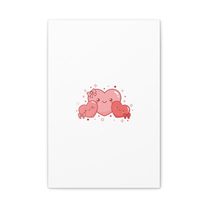 Kawaii Tiny Heart Trio Matte Canvas | tiny hearts, valentine doodle
