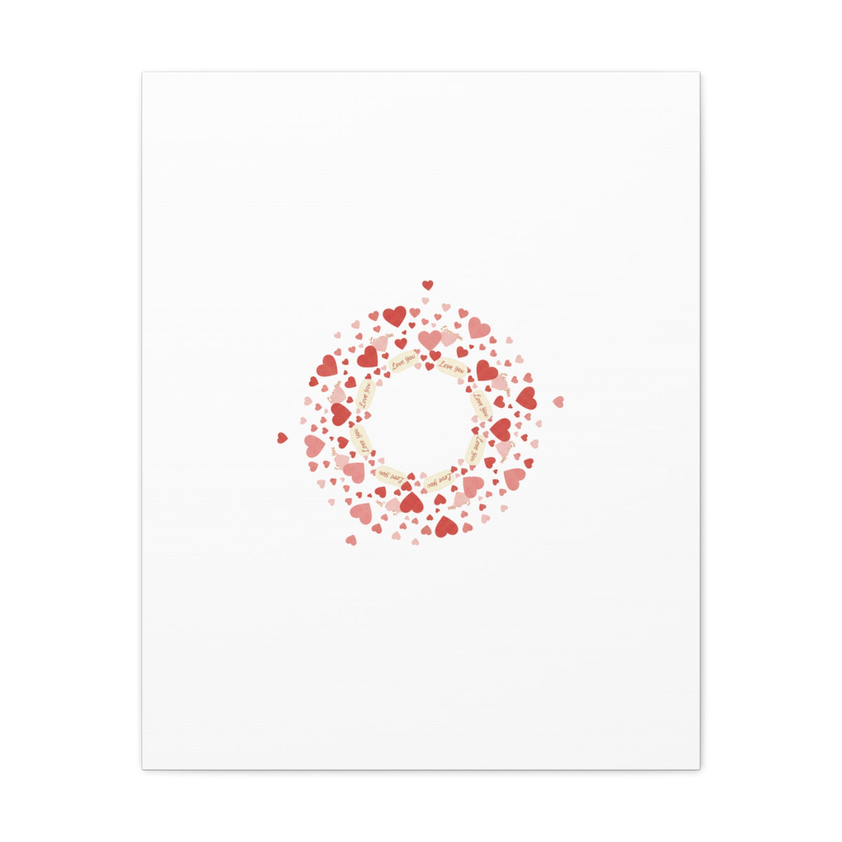 Tiny Heart Wreath Canvas | tiny heart design, valentine doodle