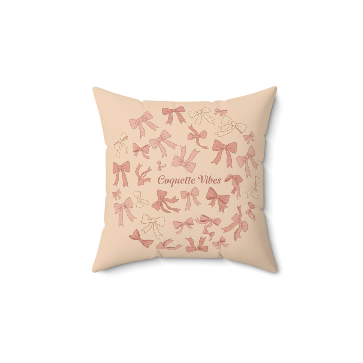 Coquette Vibes Decorative Pillow – Pink Bow Accent Throw Pillow