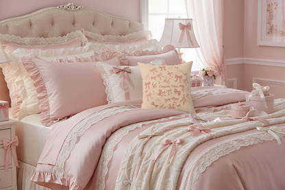 Coquette Vibes Decorative Pillow – Pink Bow Accent Throw Pillow