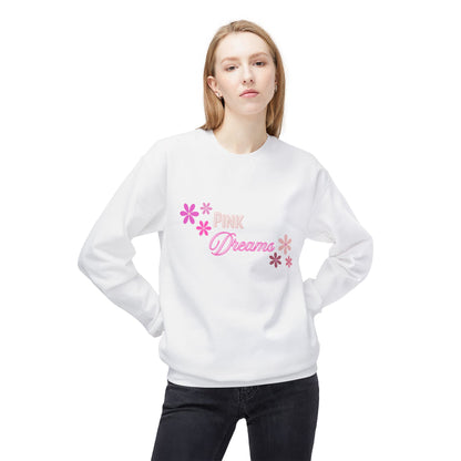 Pink Dreams Crewneck Sweatshirt — Floral Retro Graphic