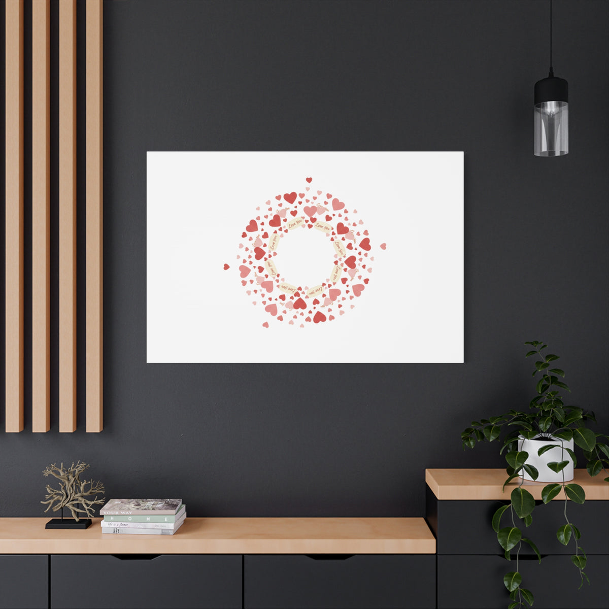 Tiny Heart Wreath Canvas | tiny heart design, valentine doodle