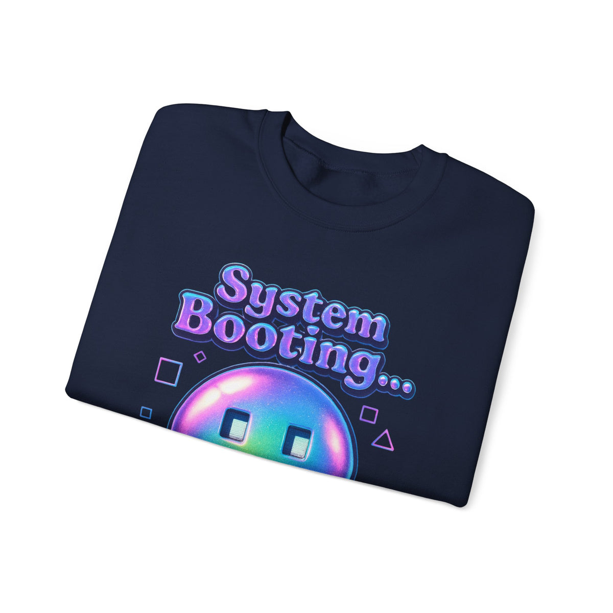 System Booting Crewneck Sweatshirt — "Upload Your Vibe" Retro Tech Graphic