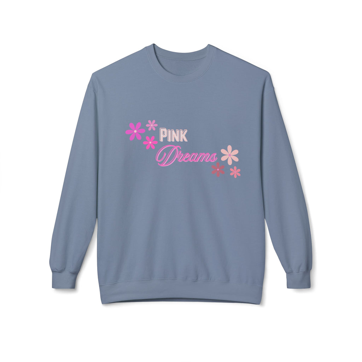 Pink Dreams Crewneck Sweatshirt — Floral Retro Graphic