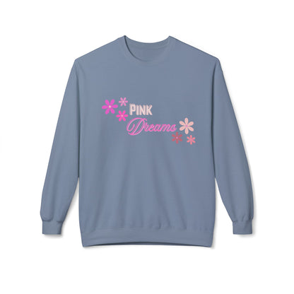 Pink Dreams Crewneck Sweatshirt — Floral Retro Graphic