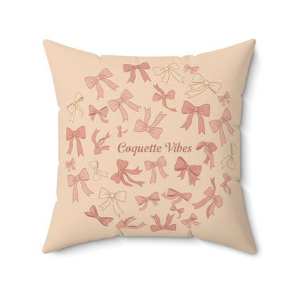 Coquette Vibes Decorative Pillow – Pink Bow Accent Throw Pillow