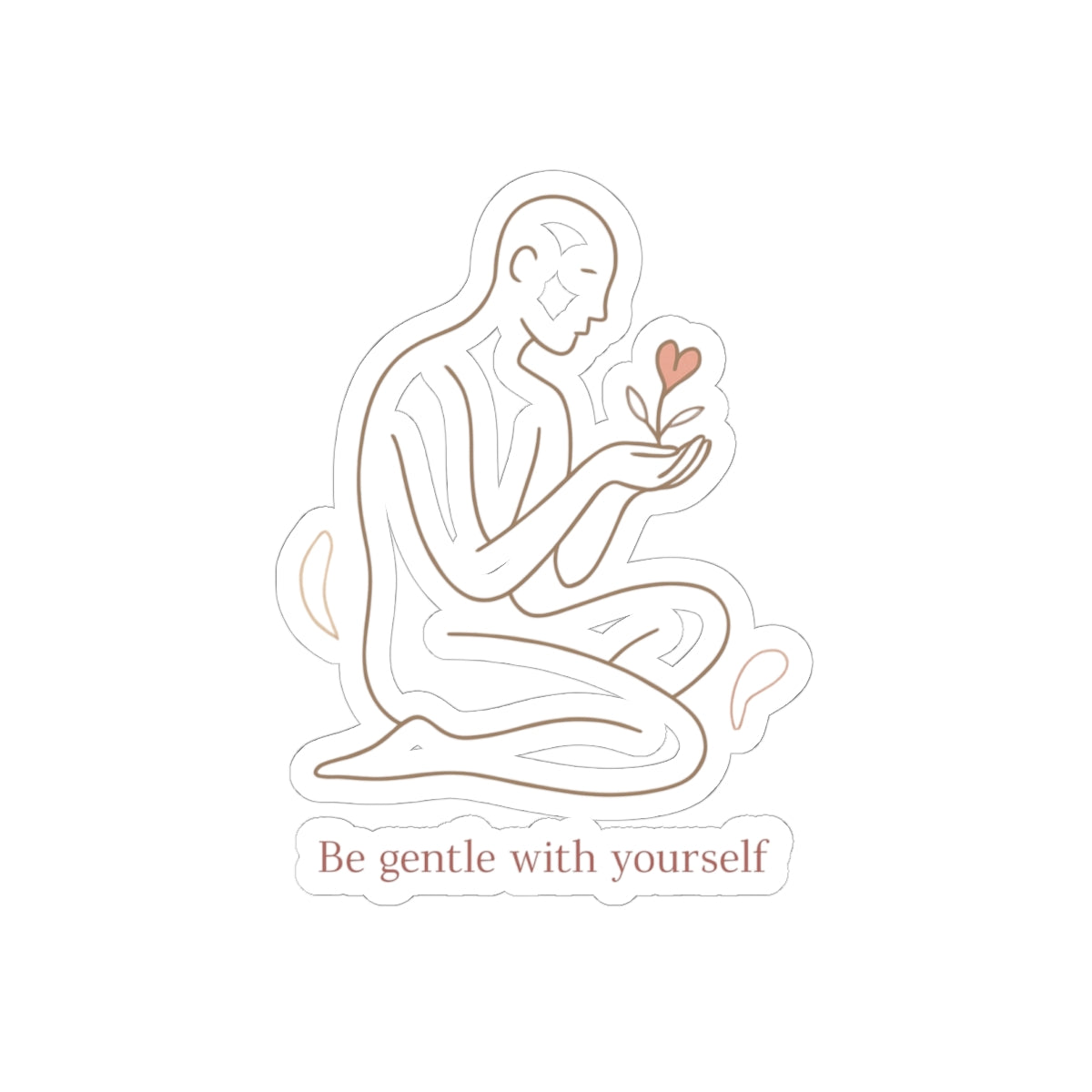 Be Gentle With Yourself Sticker — Minimalist Self‑Care Kiss‑Cut Vinyl