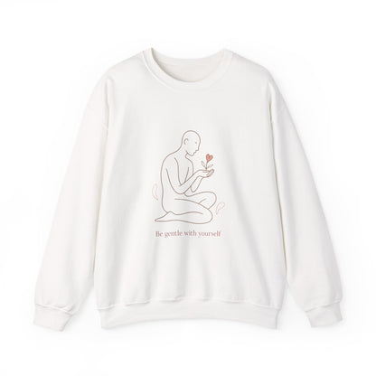 Crewneck Sweatshirt — "Be Gentle With Yourself" Minimal Self-Care Design