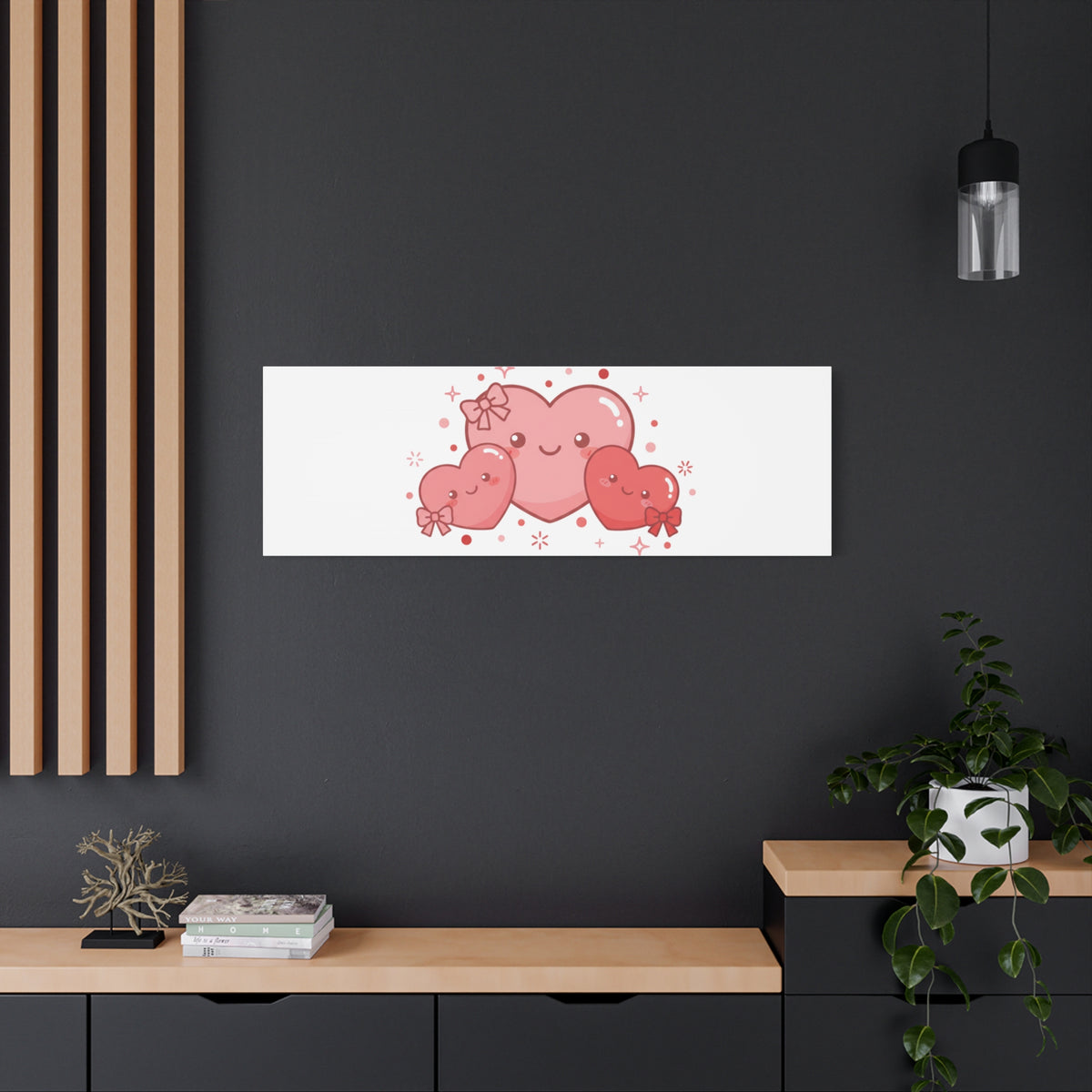 Kawaii Tiny Heart Trio Matte Canvas | tiny hearts, valentine doodle