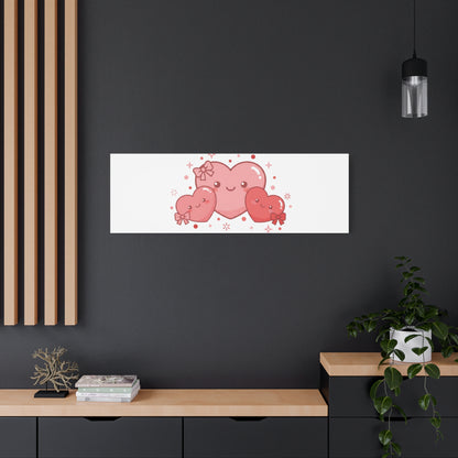 Kawaii Tiny Heart Trio Matte Canvas | tiny hearts, valentine doodle