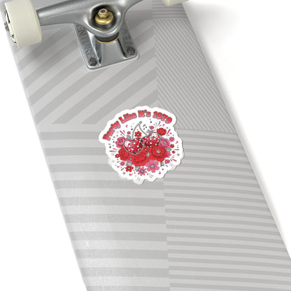 Disco Cherry Hearts Kiss-Cut Stickers | Sparkly Hearts, Retro Romance