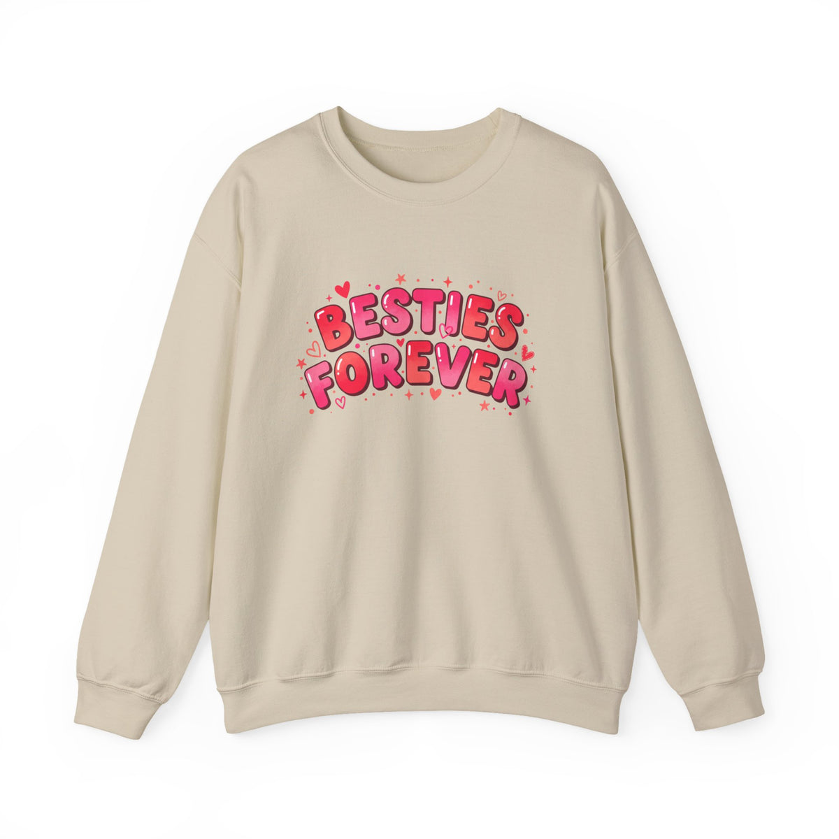 Besties Forever Sweatshirt | Galentine’s Friendship, Pink Red Chunky Type