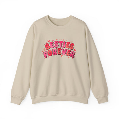 Besties Forever Sweatshirt | Galentine’s Friendship, Pink Red Chunky Type
