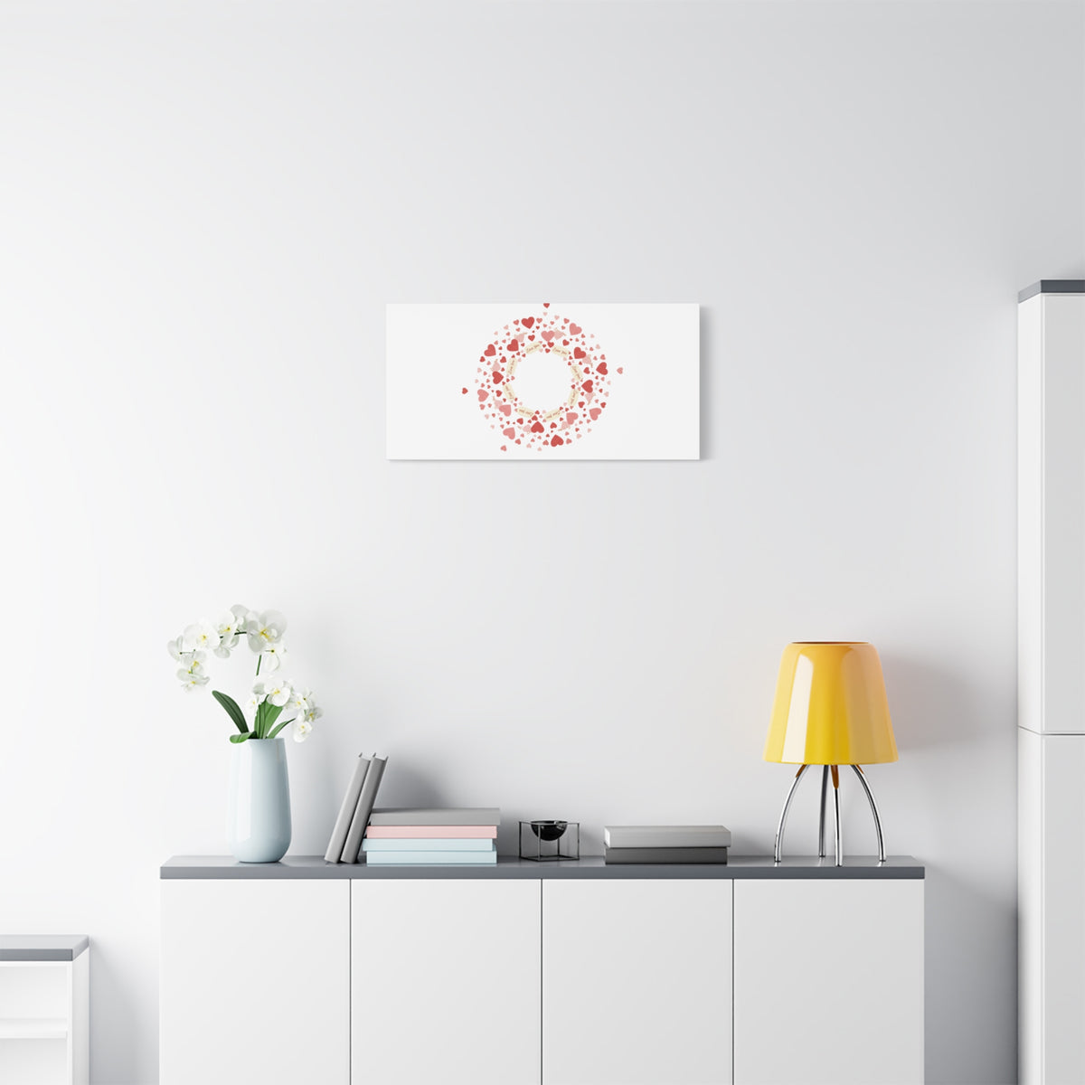 Tiny Heart Wreath Canvas | tiny heart design, valentine doodle