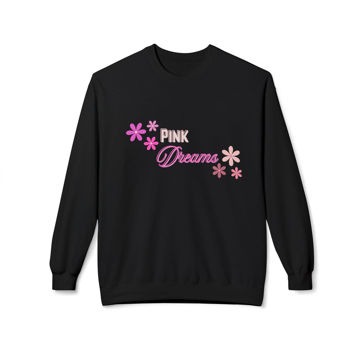 Pink Dreams Crewneck Sweatshirt — Floral Retro Graphic