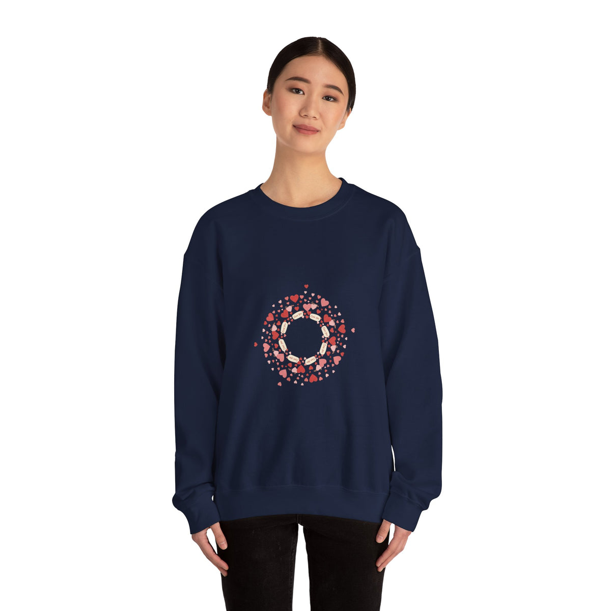 Tiny Heart Confetti Wreath Sweatshirt | tiny heart design, heart pattern shirt
