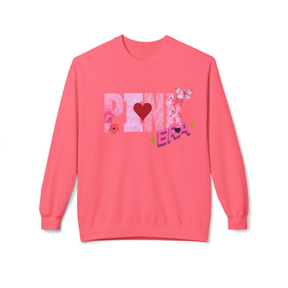 Pink Era Crewneck Sweatshirt — Floral Heart Graphic