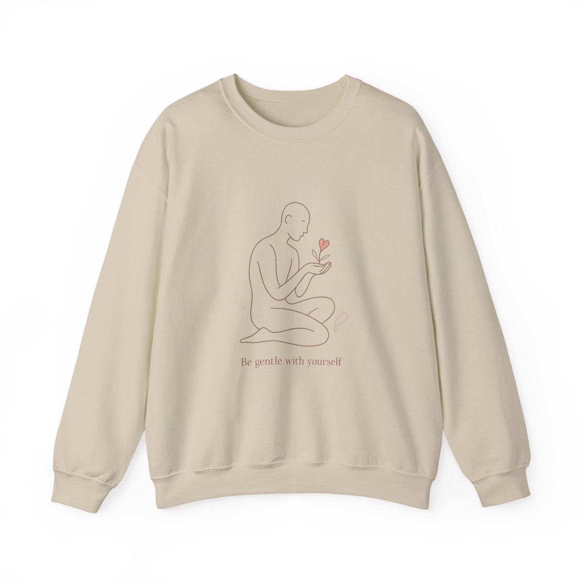 Crewneck Sweatshirt — "Be Gentle With Yourself" Minimal Self-Care Design
