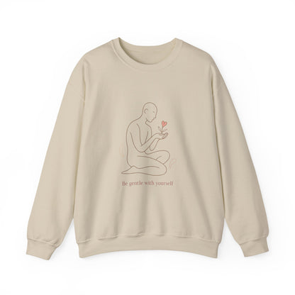 Crewneck Sweatshirt — "Be Gentle With Yourself" Minimal Self-Care Design