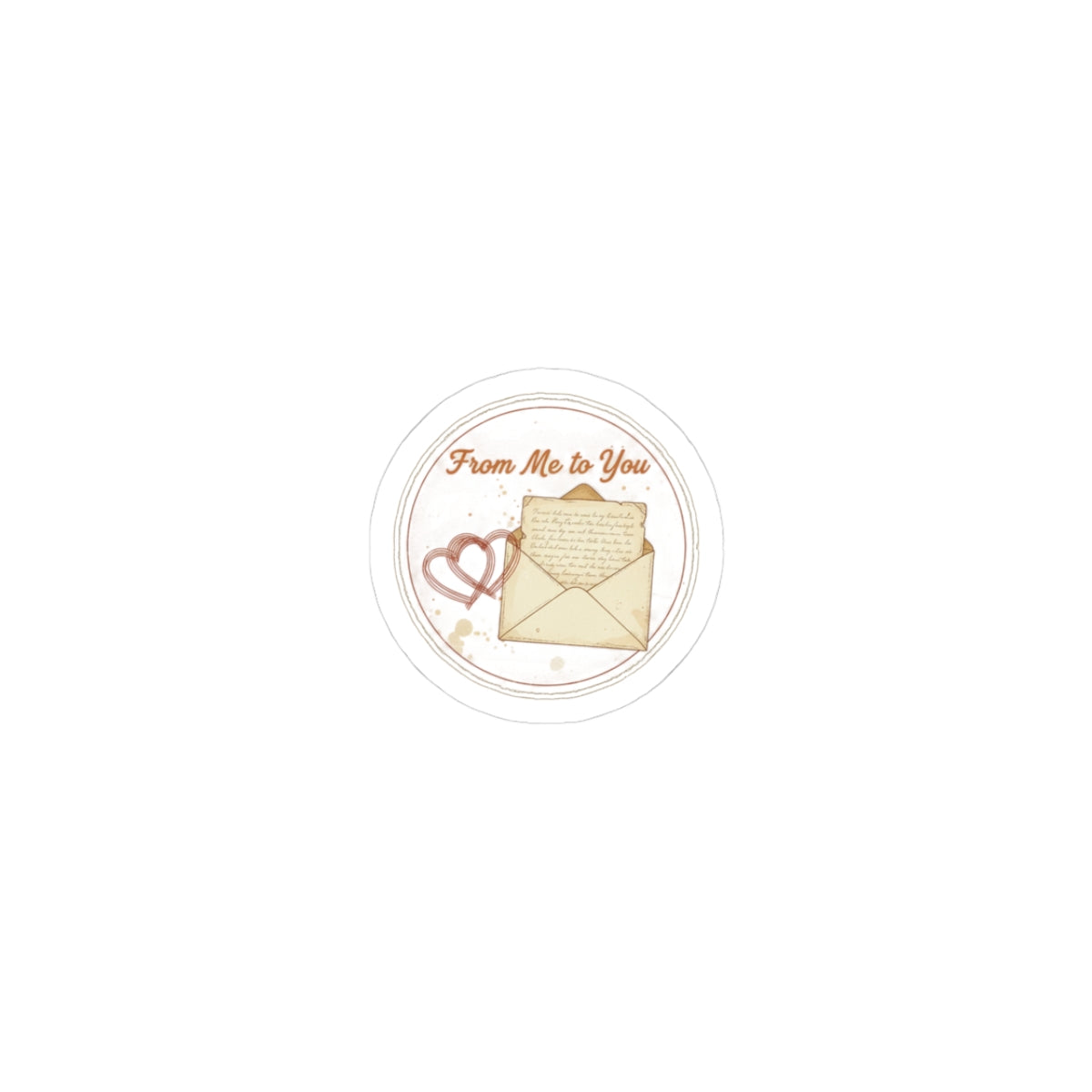Vintage Love Letter Wax Seal Sticker | Handwritten Romance, Sepia Stationery
