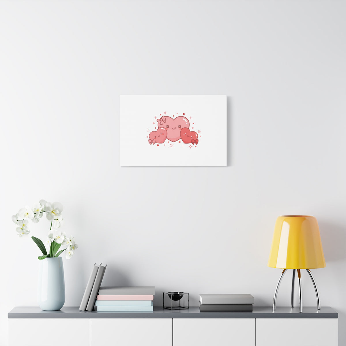 Kawaii Tiny Heart Trio Matte Canvas | tiny hearts, valentine doodle