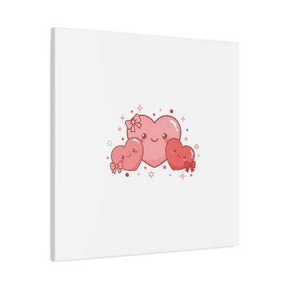 Kawaii Tiny Heart Trio Matte Canvas | tiny hearts, valentine doodle